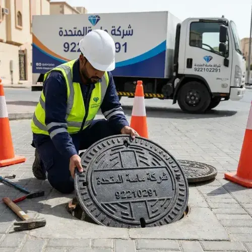 تركيب غطاء منهول